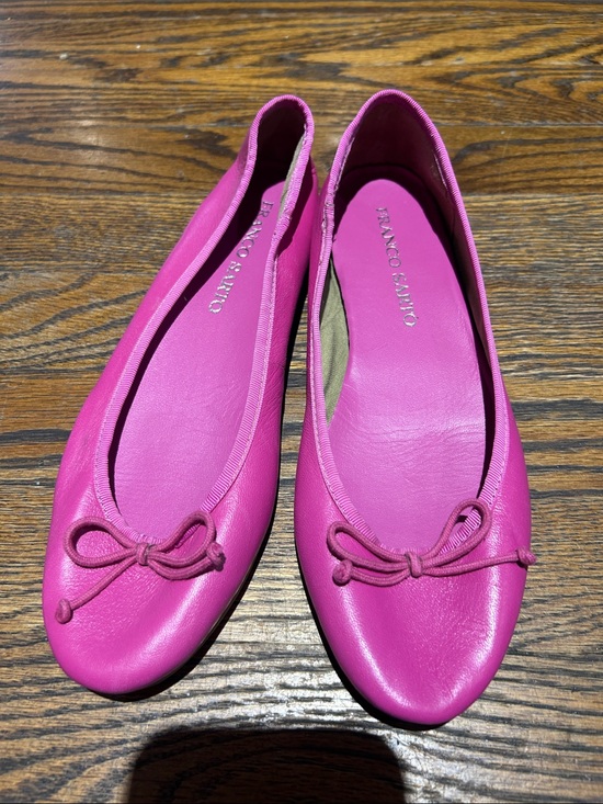 Franco Sarto Shoes - Franco Sarto Hot Pink Leather Ballet Flats with Bow